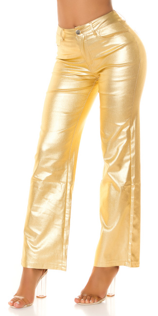Musthave hoge taille bootcut broek goud